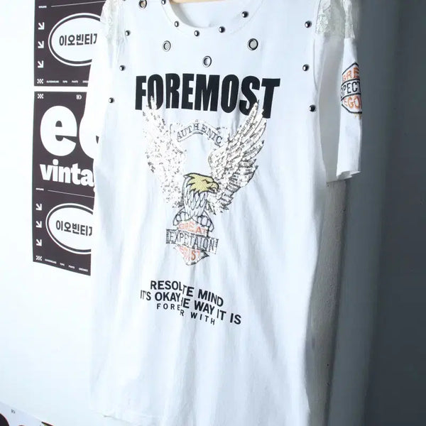[BUNJANG] Egoist Big Logo Eagle Homage Short-Sleeve T-Shirt / W(F) 에고이스트 반팔 티셔츠 빅로고 독수리 오마쥬 롱-H34264