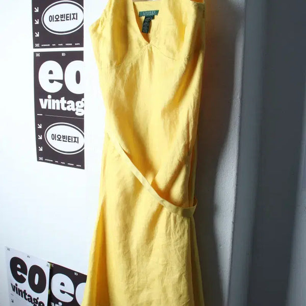 [BUNJANG] Polo Ralph Lauren Yellow Sleeveless T-Shirt Dress / W(S-M) 폴로 랄프로렌 반팔 티셔츠 원피스 민소매 노랑-H34267