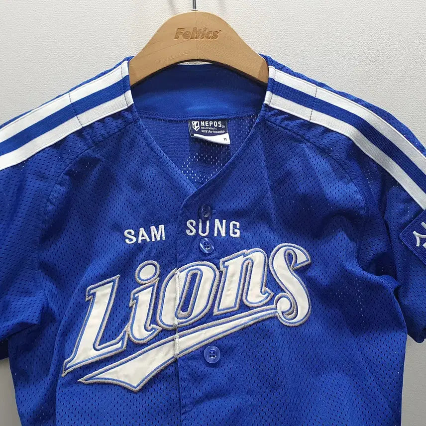 [BUNJANG] Nepos Samsung Lions Dynasty Cha Woo-chan Baseball Jersey (Youth Size 11) / 네포스 삼성라이온즈 왕조시절 차우찬 유니폼 11세용 (가로44 세로69)