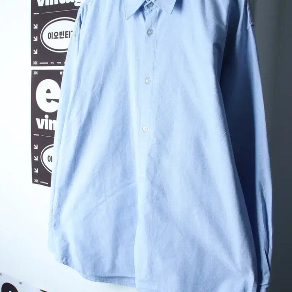 [BUNJANG] KIMUER Solid Light Blue Casual Shirt (M-XL) / (M-XL) 키뮤어 셔츠 남방 연블루 무지 소라 아메카지-H34269
