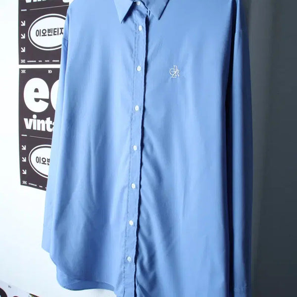 [BUNJANG] W(F) City Series Oversized Plain Poly Shirt - Light Blue / W(F) 시티브리즈 셔츠 남방 오버핏 연블루 무지 폴리 놈코어-H3427