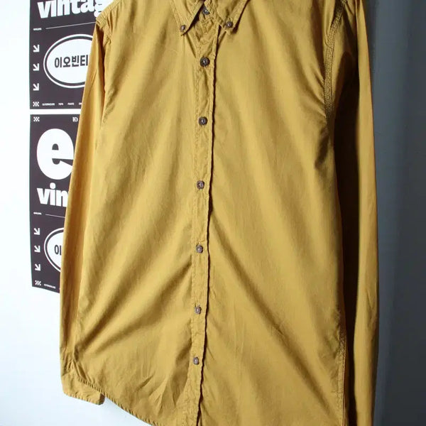 [BUNJANG] Giordano Mustard Solid Shirt / (L) 지오다노 셔츠 남방 머스타드 무지 아메카지-H34278