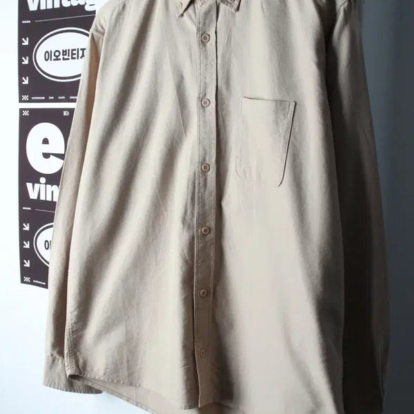 [BUNJANG] Musinsa Standard Plain Shirt Beige / (L-XL) 무신사 스탠다드 셔츠 남방 베이지 무지 아메카지-H34279