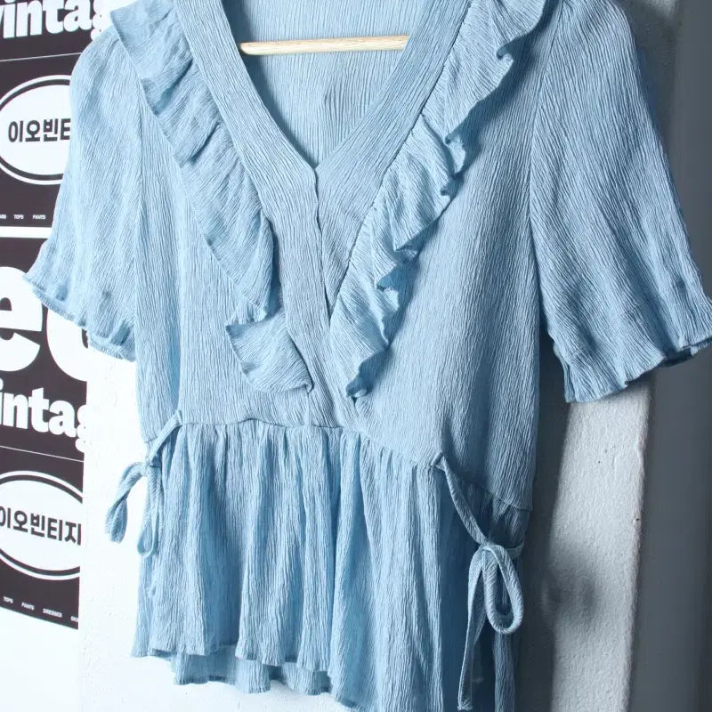 [BUNJANG] Lepita Short-Sleeve Collar T-Shirt / W(S) 르피타 반팔 카라 티셔츠 셔츠 남방 블라우스 골지-H34284