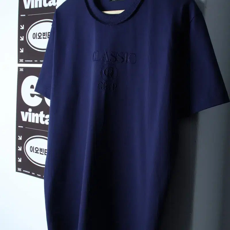 [BUNJANG] W(F) Grove Big Logo T-Shirt Navy Old School / W(F) 그로브 반팔 티셔츠 빅로고 네이비 올드스쿨-H34222