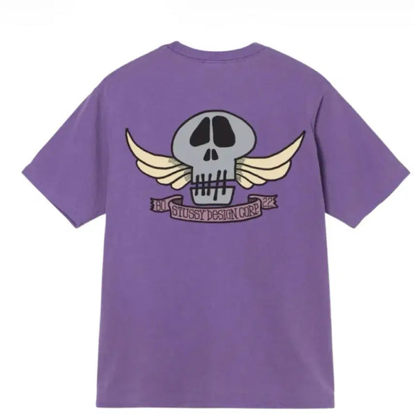 [BUNJANG] Stüssy Skull Wings Pigment Dyed T-Shirt Purple XL / (XL) 스투시 스컬 윙스 피그먼트 다이드 티셔츠 퍼플