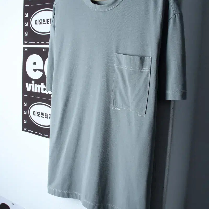 [BUNJANG] Mind Bridge Short Sleeve T-Shirt Pocket Stitch Blue (L-XL) / (L-XL) 마인드브릿지 반팔 티셔츠 포켓 스티치 블루-H34225