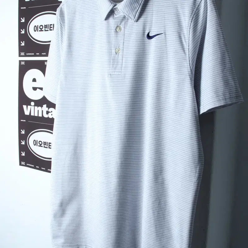 [BUNJANG] Nike Men's Short Sleeve Stripe Performance Polo Shirt (L-XL) / (L-XL) 나이키 반팔 카라 티셔츠 기능성 스트라이프 화이트-H3423