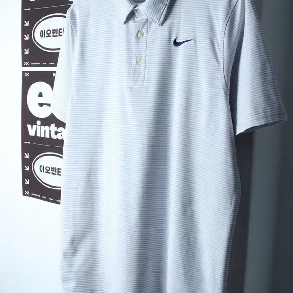 [BUNJANG] Nike Men's Short Sleeve Stripe Performance Polo Shirt (L-XL) / (L-XL) 나이키 반팔 카라 티셔츠 기능성 스트라이프 화이트-H3423