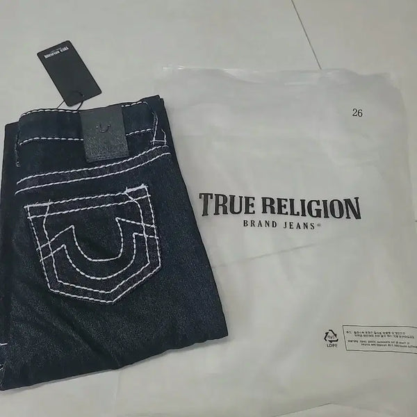 [BUNJANG] True Religion White Stitch Slim Fit Jeans / 트루릴리젼 청바지 26