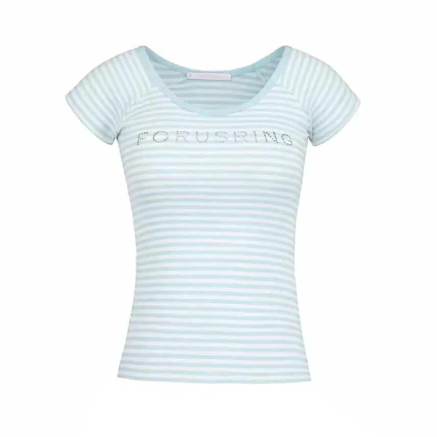 [BUNJANG] Pouring B.jewel Logo Tee Mint Stripe / 포어링 B.jewel logo tee (mint stripe)