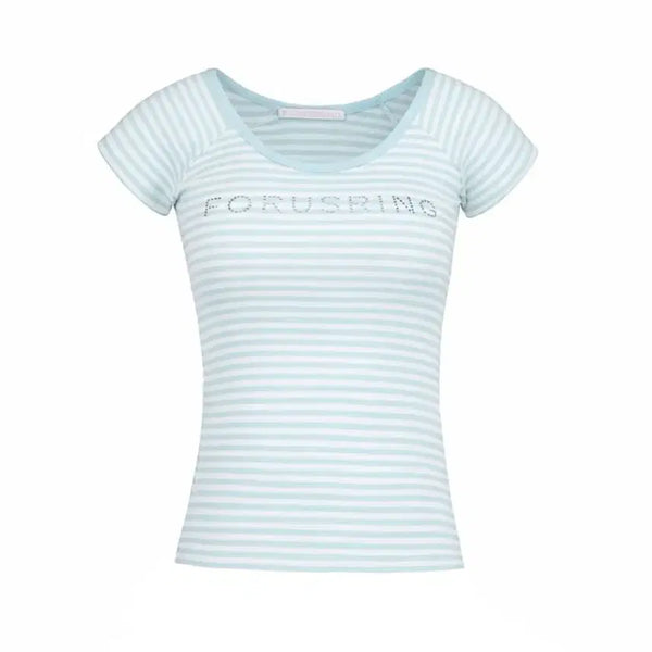 [BUNJANG] Pouring B.jewel Logo Tee Mint Stripe / 포어링 B.jewel logo tee (mint stripe)