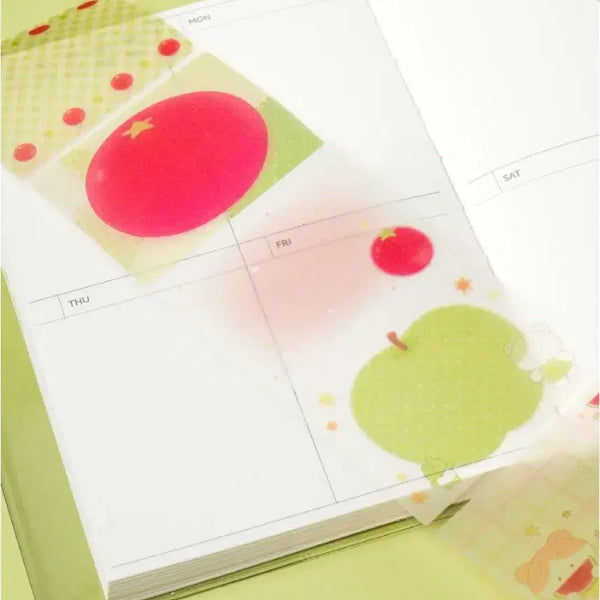 [BUNJANG] Daiso Fruit Series Glitter Memo Sticker Roll / 우편가능)4패턴)다이소 프룻시리즈 글리터 메모 스티커롤 띵 키스컷띵 다꾸