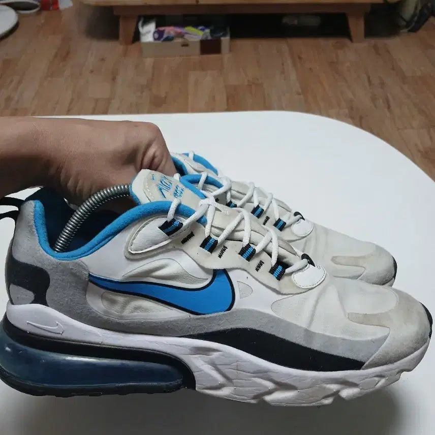[BUNJANG] Nike Air Max React Men's Sneakers White/Blue/Black 285 / 나이키 에어맥스 리액트 흰/파/검 남성 운동화285