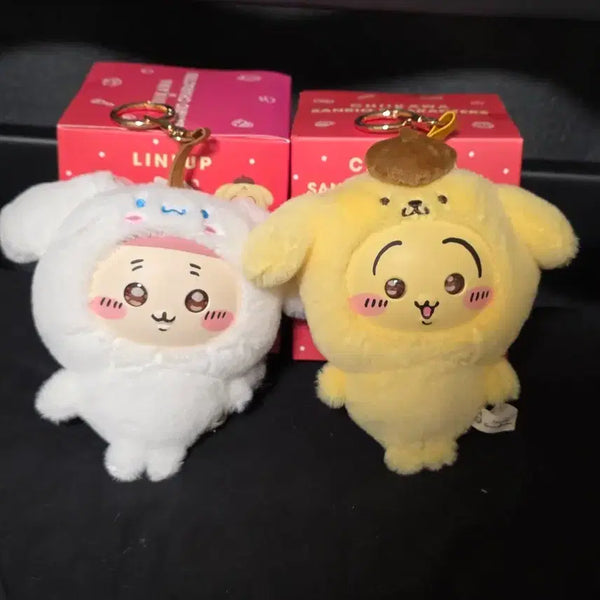 [BUNJANG] Chiikawa x Sanrio Kirameko Keyring Plush 2 Types / 치이카와x산리오 키라메코 키링 인형 2종