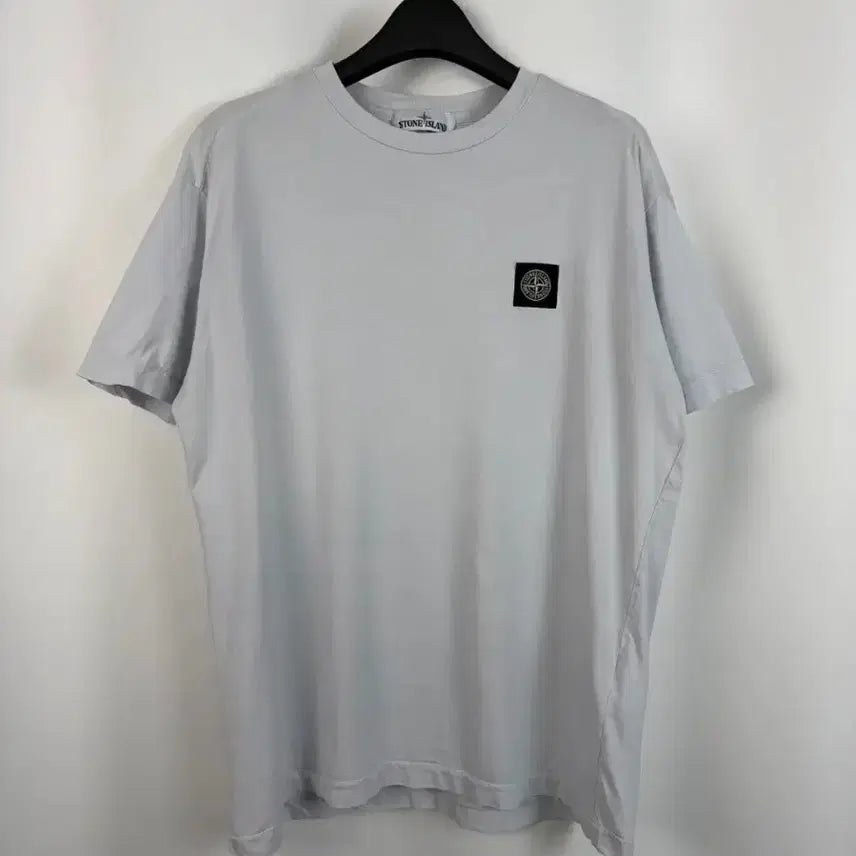 [BUNJANG] Stone Island Short Sleeve T-Shirt Light Grey / 스톤아일랜드 반팔티 라이트그레이
