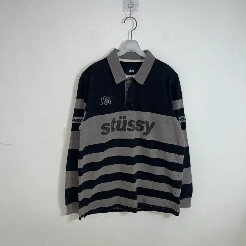 [BUNJANG] Stussy Stripe Rugby Shirt M / 스투시 스트라이프 럭비티