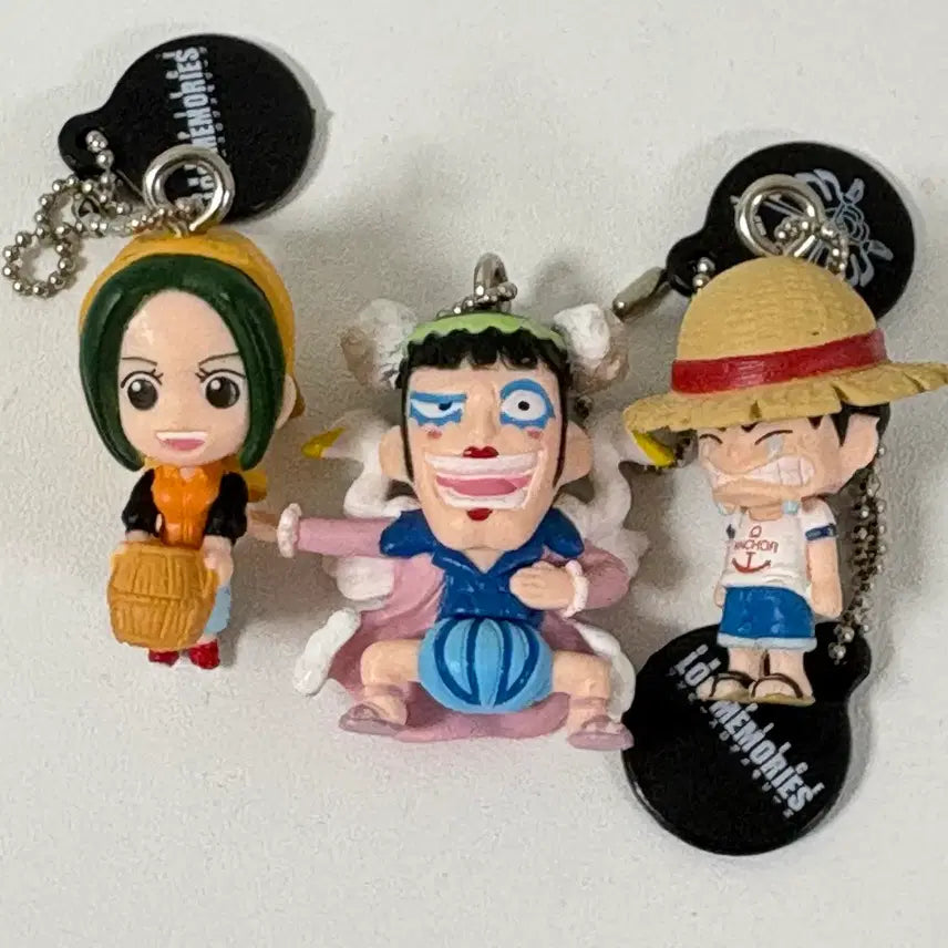 [BUNJANG] One Piece Classic Keychain Set: Makino, Bon Clay, Luffy / 원피스 고전 키링 마키노 봉쿠레 루피