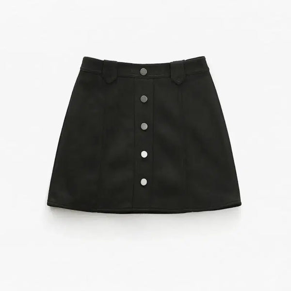 [BUNJANG] Button Two-Way Black Skirt Pants S / 새상품)버튼 투웨이 블랙 치마바지 S