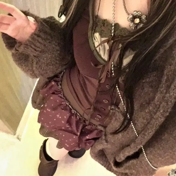 [BUNJANG] Strawberry Boutique Vintage Two-Piece Set / 에이블리 딸기부티크 빈티지 상하의 세트룩 판매합니다