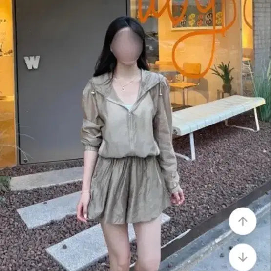 [BUNJANG] Sheer Hooded Zip-Up & Bending Pants Two-Piece Set / 새옷 시스루 후드집업 밴딩팬츠 투피스 세트 free 블랙