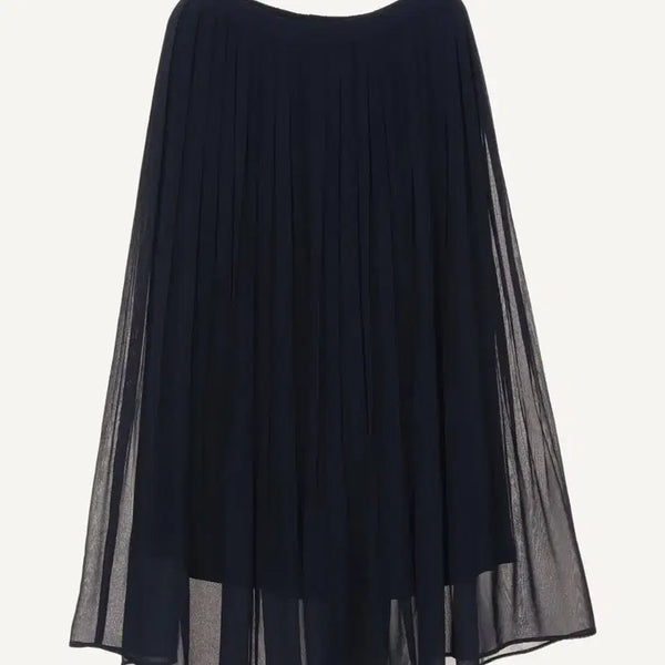 [BUNJANG] Uniqlo Navy Chiffon Pleated Long Skirt / 유니클로 네이비 쉬폰 플리츠 스커트