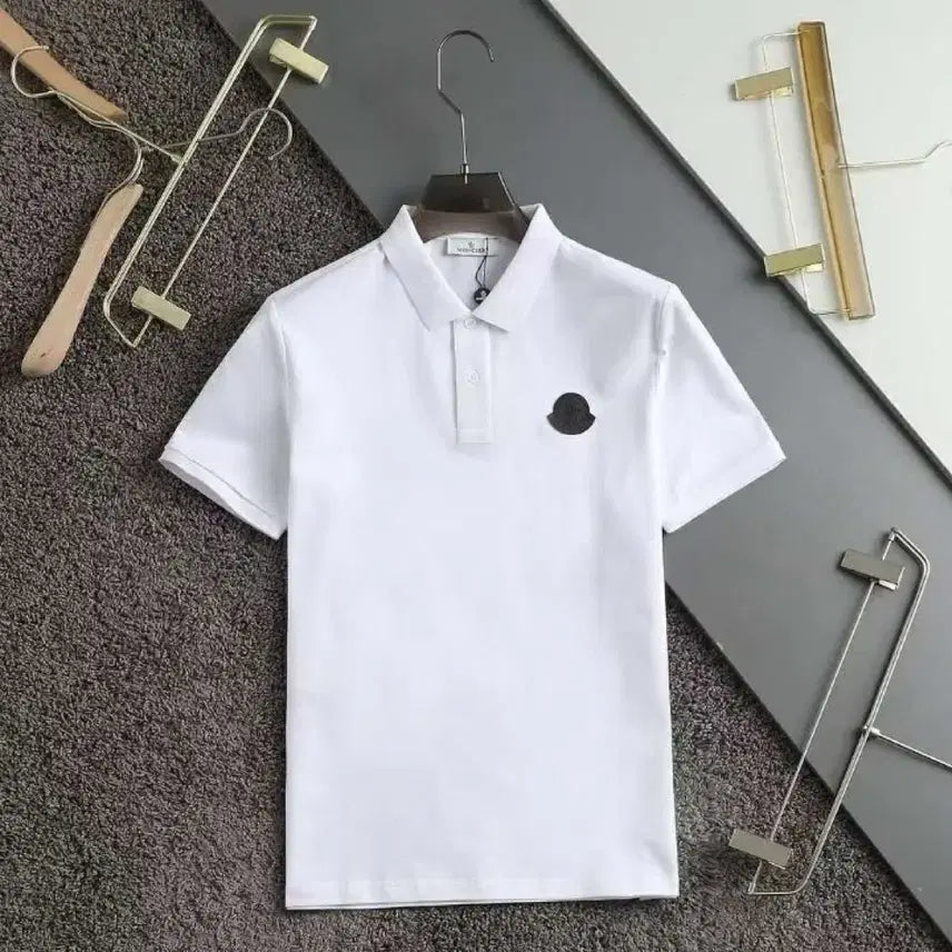 [BUNJANG] Moncler Short Sleeve Polo Shirt White/Black / 몽클레어 반팔 카라티 흰색 블랙