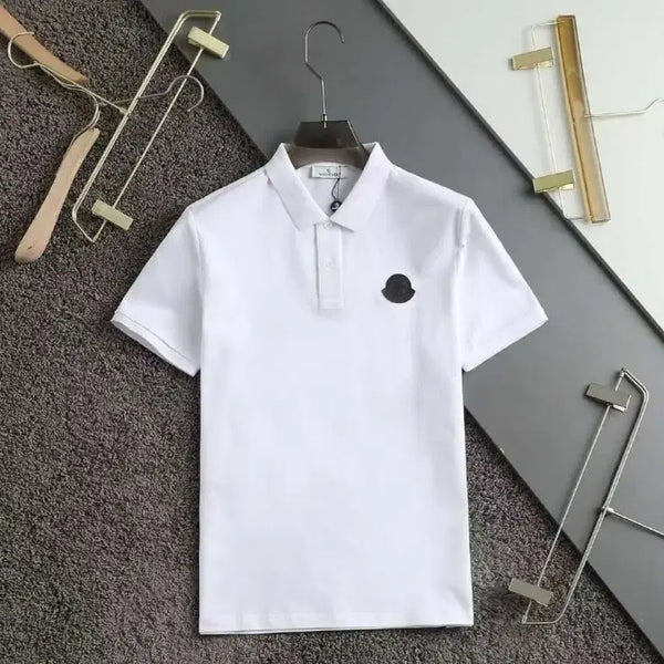 [BUNJANG] Moncler Short Sleeve Polo Shirt White/Black / 몽클레어 반팔 카라티 흰색 블랙