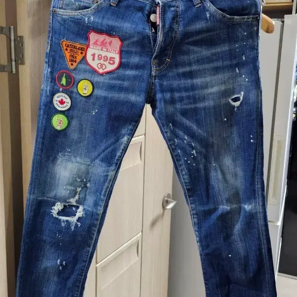 [BUNJANG] DSQUARED2 Patch Cool Guy Fit Denim Pants (Size 46/30) / 디스퀘어드2 패치 쿨가이핏 데님 팬츠 46(30)