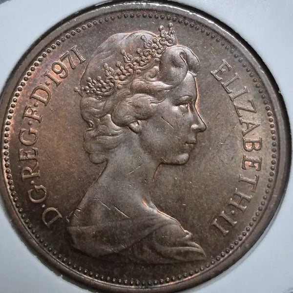 [BUNJANG] 1971 United Kingdom Elizabeth II Double Rim Error Coin / 영국 1971년  뉴펜스 영국. 엘리자 베스. 주화. 더블림 오류