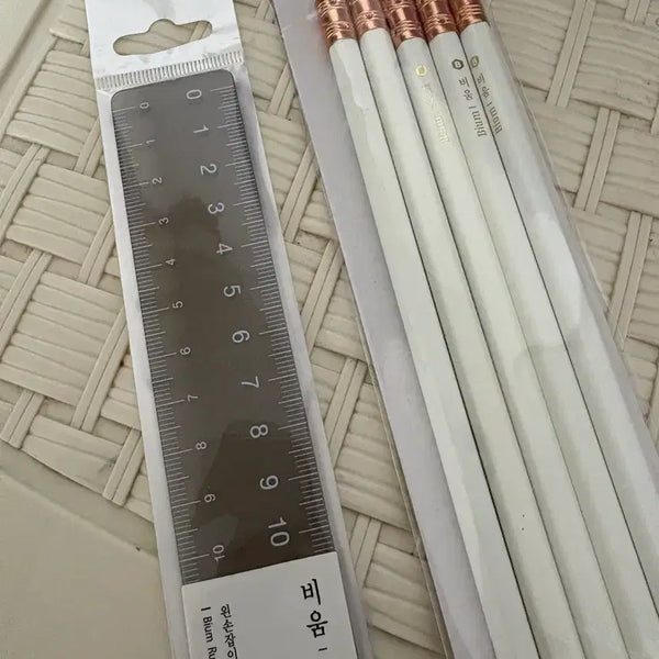 [BUNJANG] Beeum Pencil 5-Piece Set & 15cm Ruler / 비움 연필 5자루 세트 & 15cm 자