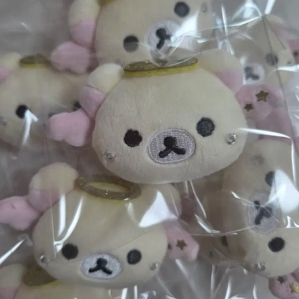 [BUNJANG] San-X Rilakkuma "Full of" Series Plush Badge - Pink Angel / 산엑스 코리락쿠마 가득 시리즈 인형 뱃지 - 핑크 천사