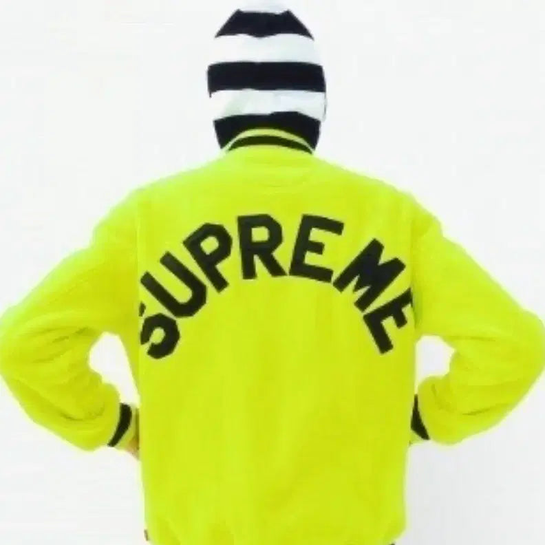 [BUNJANG] Supreme 14FW Polartec Varsity Jacket Fluorescent / 슈프림 14fw 폴라텍 바시티 자켓 형광