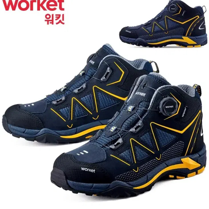 [BUNJANG] Wokitt Lightweight Dial 6-inch Waterproof Safety Shoes Navy Yellow 290 / 워킷 안전화 경량 다이얼 6인치 방수 네이비 옐로우 안전화 290