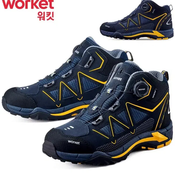 [BUNJANG] Wokitt Lightweight Dial 6-inch Waterproof Safety Shoes Navy Yellow 290 / 워킷 안전화 경량 다이얼 6인치 방수 네이비 옐로우 안전화 290