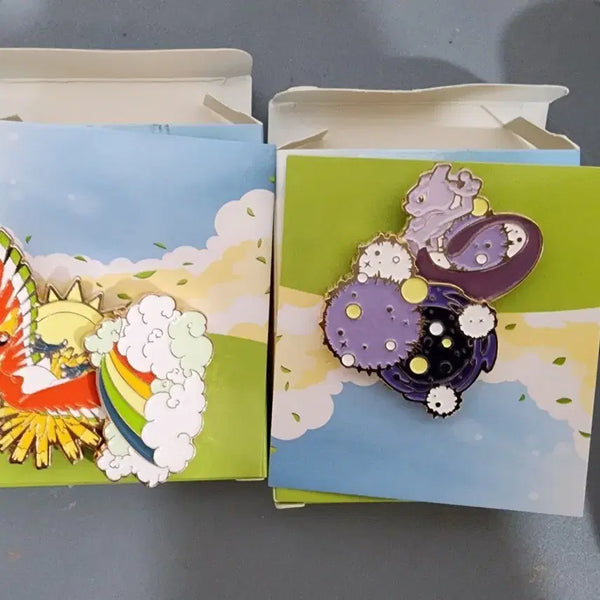 [BUNJANG] Isaac Toast Pokemon Badge Mewtwo &.]. Ho-Oh Bundle Set / 이삭토스트 포켓몬뱃지 뮤츠 칠색조 일괄