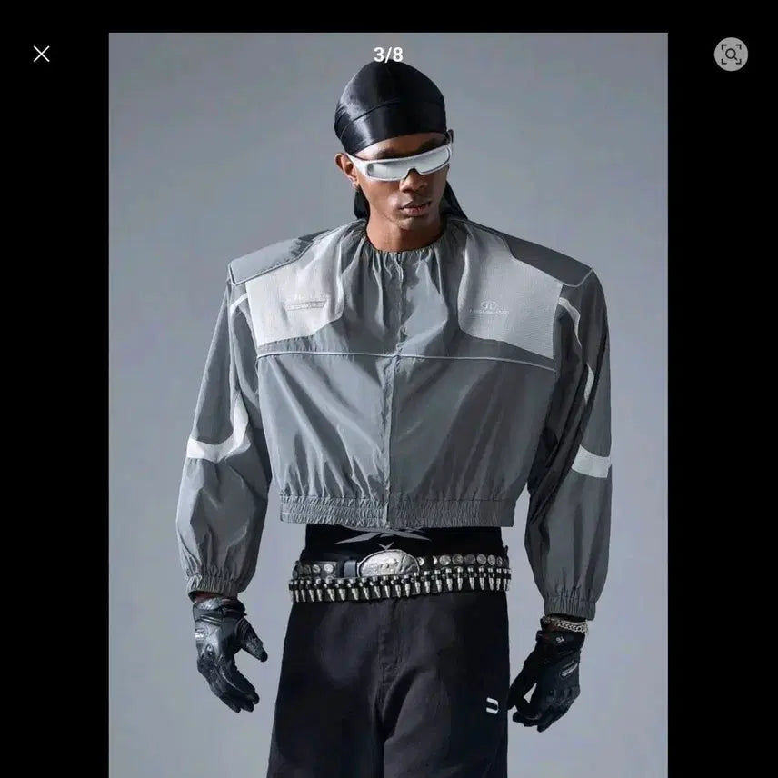 [BUNJANG] Neonblance Power Shoulder Crop Jacket / 네온블랑크 파워 숄더 크롭 자켓(새상품)