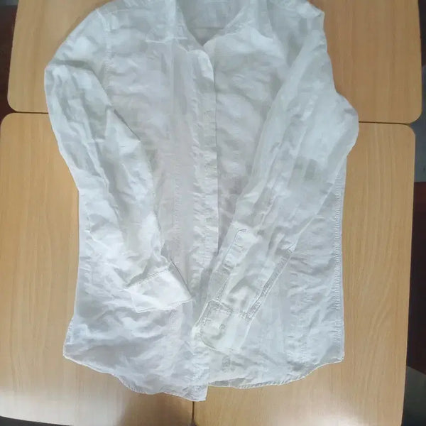 [BUNJANG] Calvin Klein White Shirt with Subtle Pattern / 캘빈클라인 흰색 셔츠