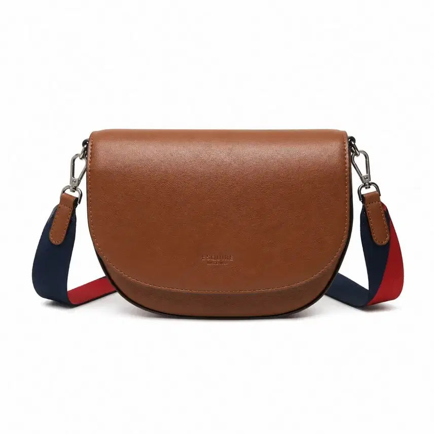 [BUNJANG] Esquire Premium Cowhide Saddle Crossbody Bag / 에스콰이어 프리미엄 소가죽 새들 크로스백