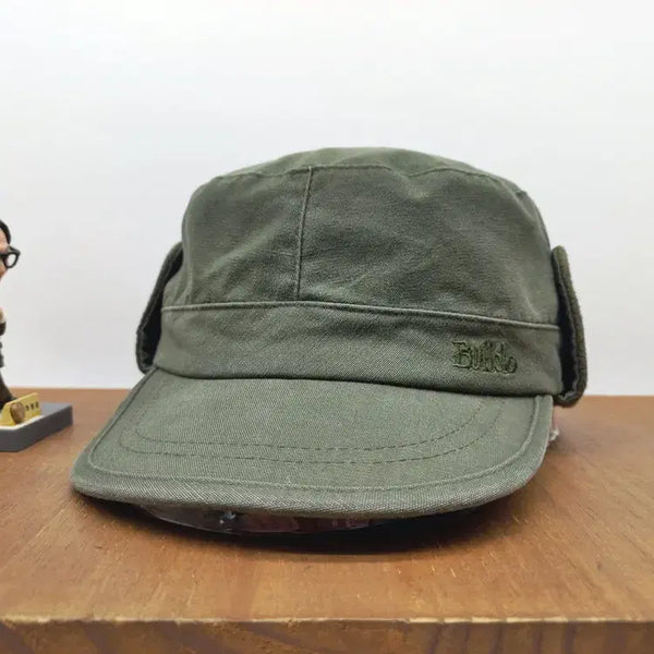[BUNJANG] 90s Vintage Buffalo Hat with Ear Flaps - Olive Green / 90s 빈티지 모자 버팔로 귀달이 Buffalo 올리브 그린