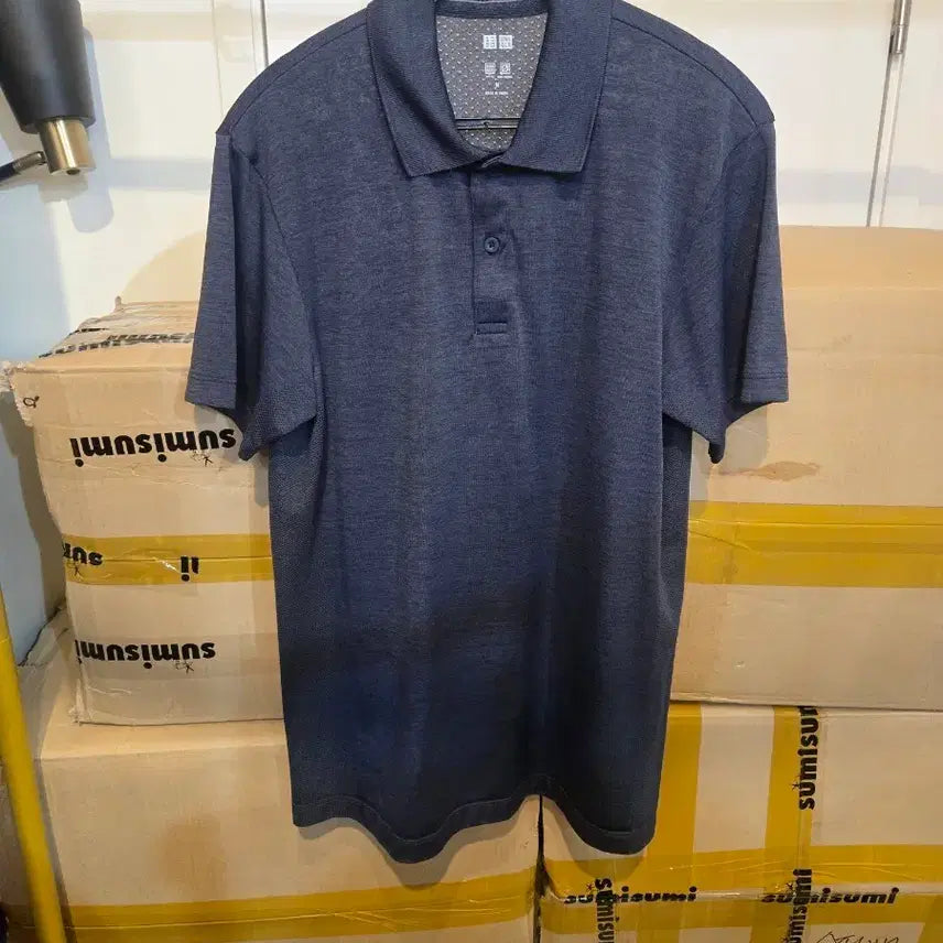 [BUNJANG] Uniqlo Short Sleeve Polo Shirt Navy M / 유니클로 반팔 카라티 네이비 M
