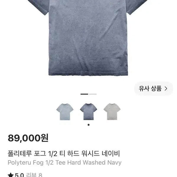 [BUNJANG] Politeu Fog T Hard Washed Navy / [3]폴리테루 포그 티 하드 워시드 네이비