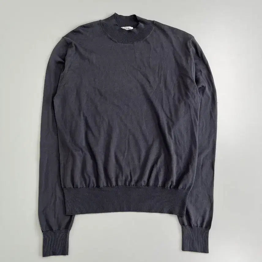 [BUNJANG] The Row Charcoal Mock Neck Silk Blend Knit Sweater / [정품] 더로우 차콜 모크넥 실크 혼방 니트 스웨터