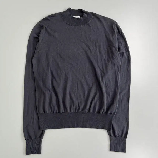 [BUNJANG] The Row Charcoal Mock Neck Silk Blend Knit Sweater / [정품] 더로우 차콜 모크넥 실크 혼방 니트 스웨터