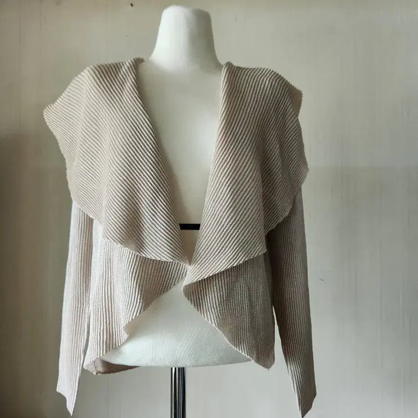 [BUNJANG] Speechio Pleats Open Cardigan Beige / 일본 스피치오 플리츠 오픈형 가디건