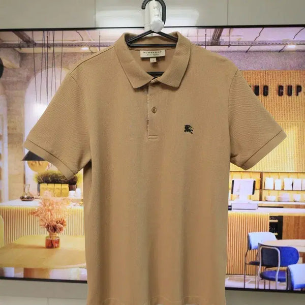 [BUNJANG] Burberry Check Point Camel PK Short Sleeve T-Shirt M / 버버리 체크 포인트 카멜 PK 반팔 M