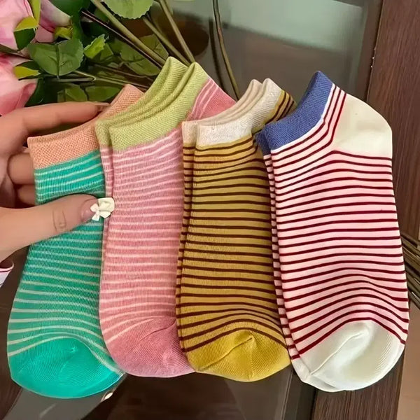 [BUNJANG] Striped Socks 10 Pair Set / 줄무늬 양말 10켤레 세트