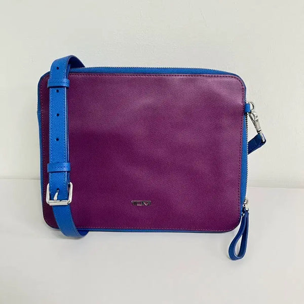 [BUNJANG] Tumi Blue Purple Asymmetrical Point Cross Square Bag / [정품] 투미 블루 퍼플 언발란스 포인트 크로스 스퀘어백