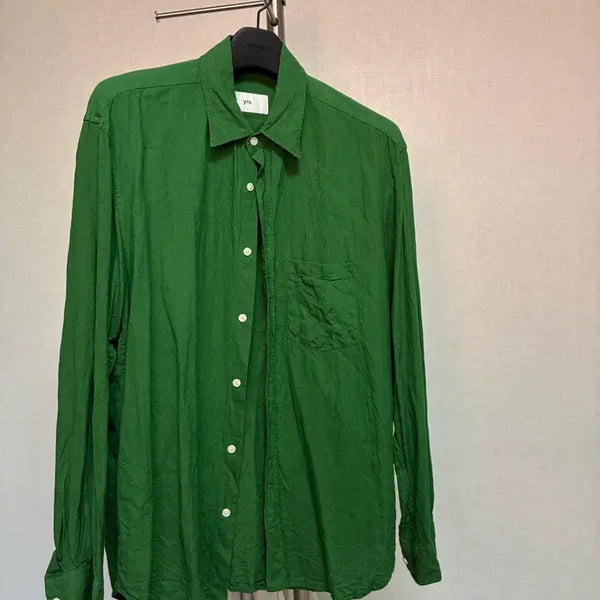 [BUNJANG] YEARSAGO Poika Linen Shirt Green 25ss / 1) 이얼즈어고 리넨 포이카 셔츠 그린 25ss
