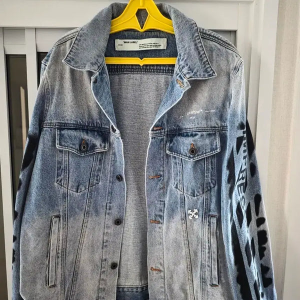 [BUNJANG] Off-White Denim Jacket Blue/Black / 오프화이트 데님 자켓 블루/블랙